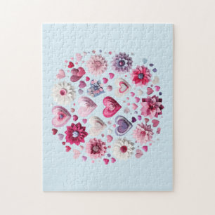 Bloemen Valentijnsdag hart Legpuzzel