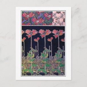 Bloemen van Art Nouveau Style, Mucha Briefkaart
