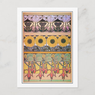 Bloemen van Art Nouveau Style, Mucha Briefkaart