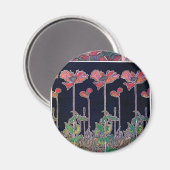 Bloemen van Art Nouveau Style, Mucha Magneet (Voorkant / Achterkant)