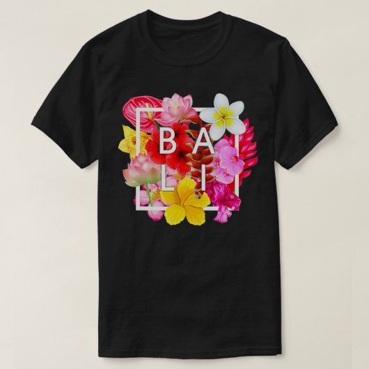 Bloemen van Bali Word Art Bali Indonesia Souvenir T-shirt (Design voorkant)