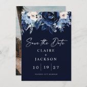 Bloemen van Blauw Save The Date (Voorkant / Achterkant)