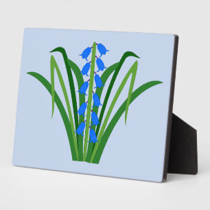 Bloemen van blauwe klokjes baby jongen lente fotoplaat