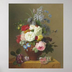 Bloemen van Bloemers Rozen en Wilde Bloemen in een Poster