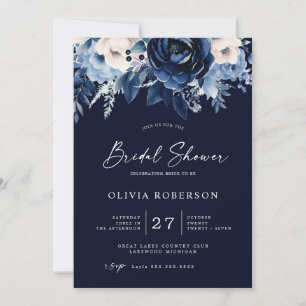 Bloemen van Blue Wedding Vrijgezellenfeest Wit Kaart