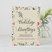 Bloemen Van de Bedrijfs groeten van de Vakantie Feestdagenkaart (Staand voorkant)