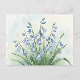 Bloemen van de Blauwe Klokjes Botanische Aquarel Briefkaart