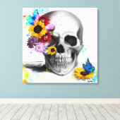 Bloemen van de bloem van de bloem van de stengel canvas afdruk (Insitu (Houten vloer))