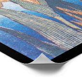 Bloemen van de Irises en Grasshopper Katsushika Ho Poster (Hoek)