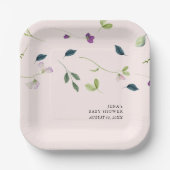 Bloemen van de Lieve Lieve Linde | Meisjes Baby Sh Papieren Bordje (Voorkant)