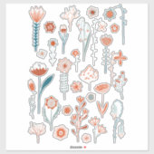 Bloemen van de zomer sticker (Vel)