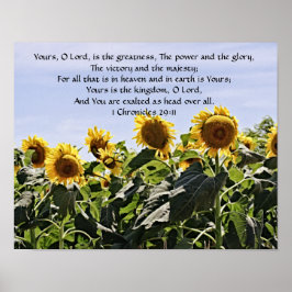 Bloemen van Faith 1Chronicles 29:11 Art Poster