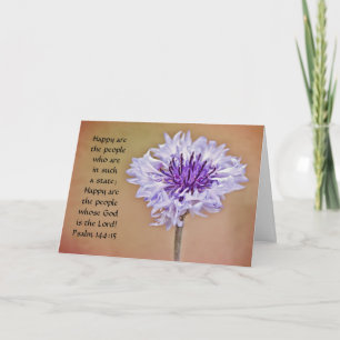 Bloemen van Faith Bachelors Button Psalm Kaart