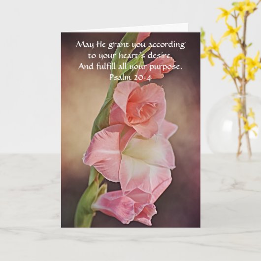 Bloemen van Faith Gladiolus Flower Birthday Kaart (Gele Bloem)