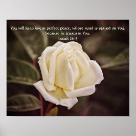 Bloemen van Faith Isaiah 26:3 Art Poster