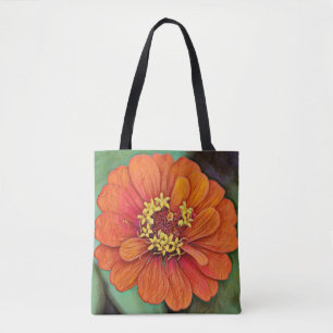 Bloemen van Faith Oranje Zinnia Flower Tas