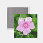 Bloemen van Faith Philippians 1:2 Periwinkle Magne Magneet (Voorkant / Achterkant)
