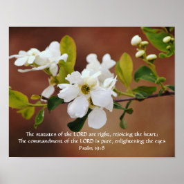 Bloemen van Faith Psalm 19:8 Art Poster