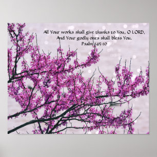 Bloemen van Faith Psalm 45:10 Art Poster