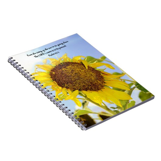 Bloemen van Faith Sun Sunflower Scripture Notitieb Notitieboek (Rechterzijde)
