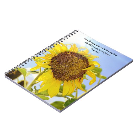 Bloemen van Faith Sun Sunflower Scripture Notitieb Notitieboek (Linkerzijde)