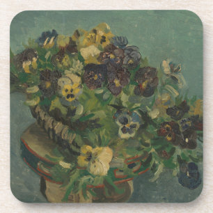 bloemen van Gogh - mandje van Pansies Bier Onderzetter