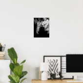 Bloemen van het bloeden, zwart en wit poster (Thuiskantoor)
