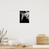 Bloemen van het bloeden, zwart en wit poster (Keuken)
