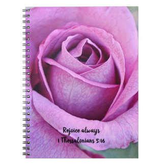 Bloemen van het Faith Paarse Roos Rejoice Journal Notitieboek