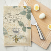 bloemen van koningin Bee Golden Yellow Rose Theedoek (Quarter Fold)