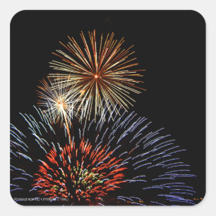 Bloemen van lichtsticker vierkante sticker