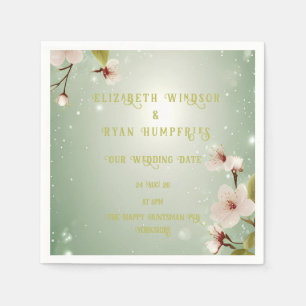 Bloemen van Liefde" Huwelijksuitnodiging Collectie Servet