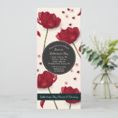 Bloemen van Liefde Uitnodiging Cream Achtergrond (Staand voorkant)