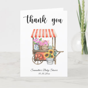 Bloemen Van Lokale Kwekers Boerenmarkt Baby Shower Bedankkaart
