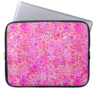 bloemen van roze, perziken, orchidee en koraal laptop sleeve