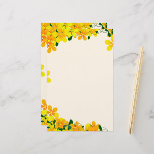 Bloemen van Sinaasappel & Gele Grens Briefpapier