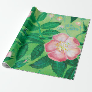 Bloemen van wilde rozen cadeaupapier