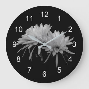 Bloemen van zwarte en witte cactus grote klok