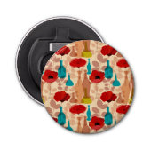 Bloemen, vassen en flessen button flesopener (Voorkant)