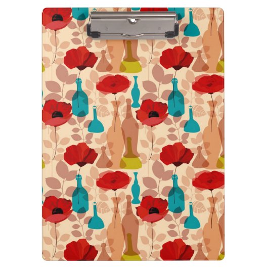 Bloemen, vassen en flessen klembord (Voorkant)