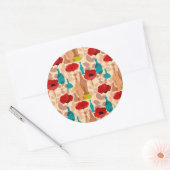 Bloemen, vassen en flessen ronde sticker (Envelop)