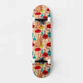 Bloemen, vassen en flessen skateboard (Voorkant)