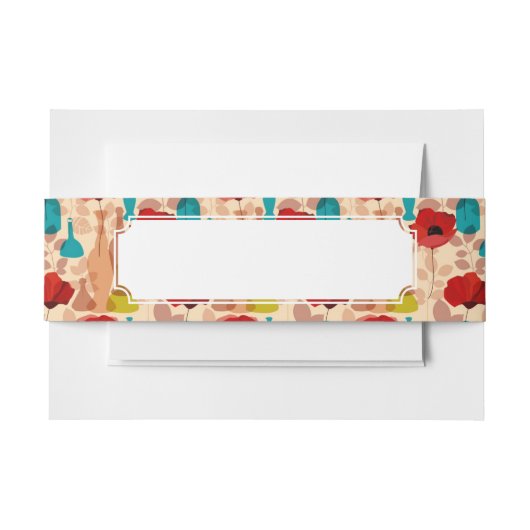 Bloemen, vassen en flessen uitnodigingen wikkel (Voorkant Voorbeeld)