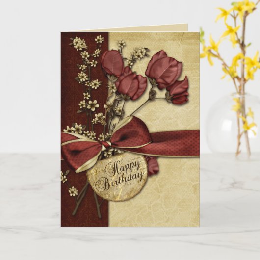 Bloemen Verjaardag Kaart (Gele Bloem)