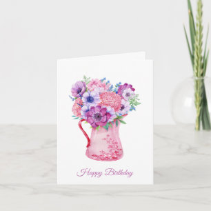 Bloemen Verjaardag Kaart voor haar