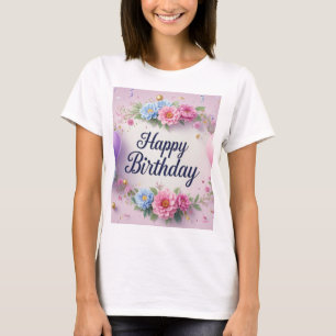 Bloemen verjaardag luxe elegante extravagant t-shirt