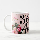 Bloemen verjaardagsaftelling roze koffiekopje mok (Links)