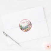 Bloemen Verjaardagsfee Roze Prinses Feestje Ronde Sticker (Envelop)