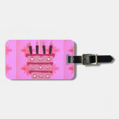 Bloemen verjaardagstaart voor haar / meisjes Art P Bagagelabel (Voorkant horizontaal)