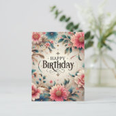 Bloemen Verjaardagsvakantie briefkaart (Staand voorkant)